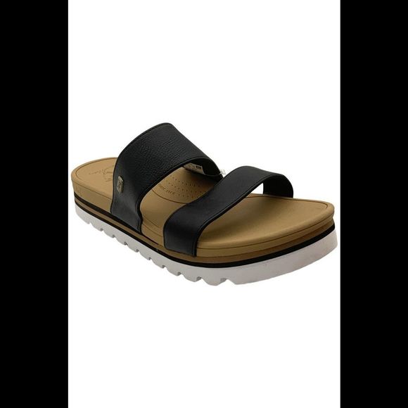 Reef Women's Banded Horizon Slide Sandal Black - Medium - Picture 1 of 3